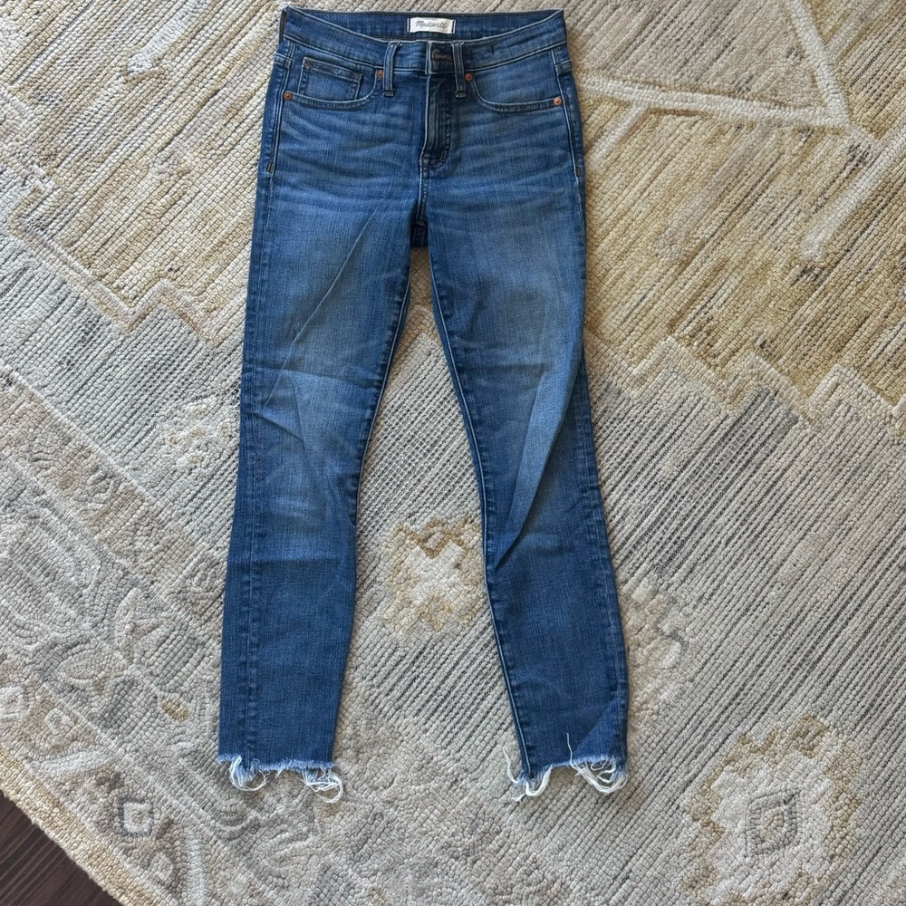 Madewell 9” High Rise Skinny Crop Jeans with Frayed Hem